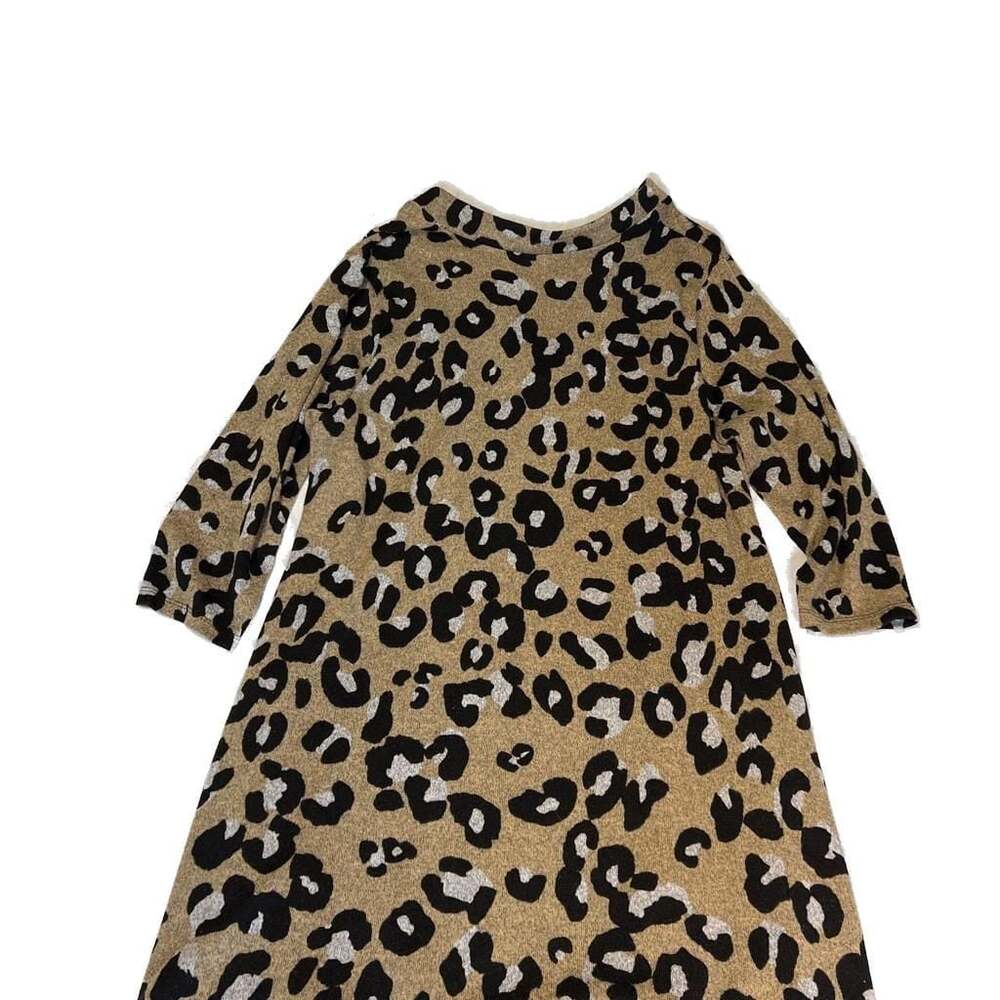 Heimish U.S.A  Women's Mini‎ Dress Cheetah Print Size XL, VNeck, Pockets - Picture 9 of 12